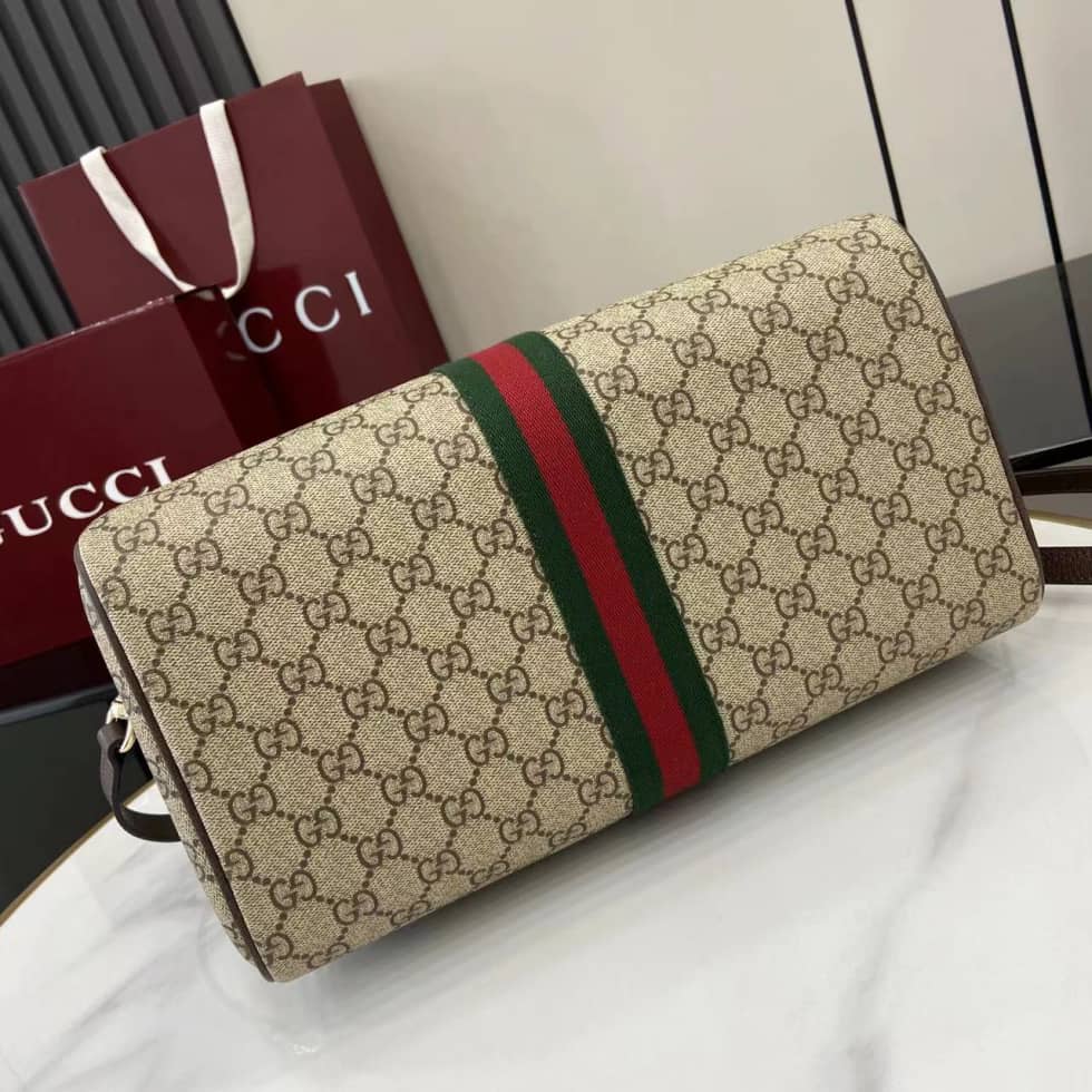 Gucci Ophidia Canvas Large Brown Boston Bag_3_160748 Gucci Ophidia Canvas Large Brown Boston Bag