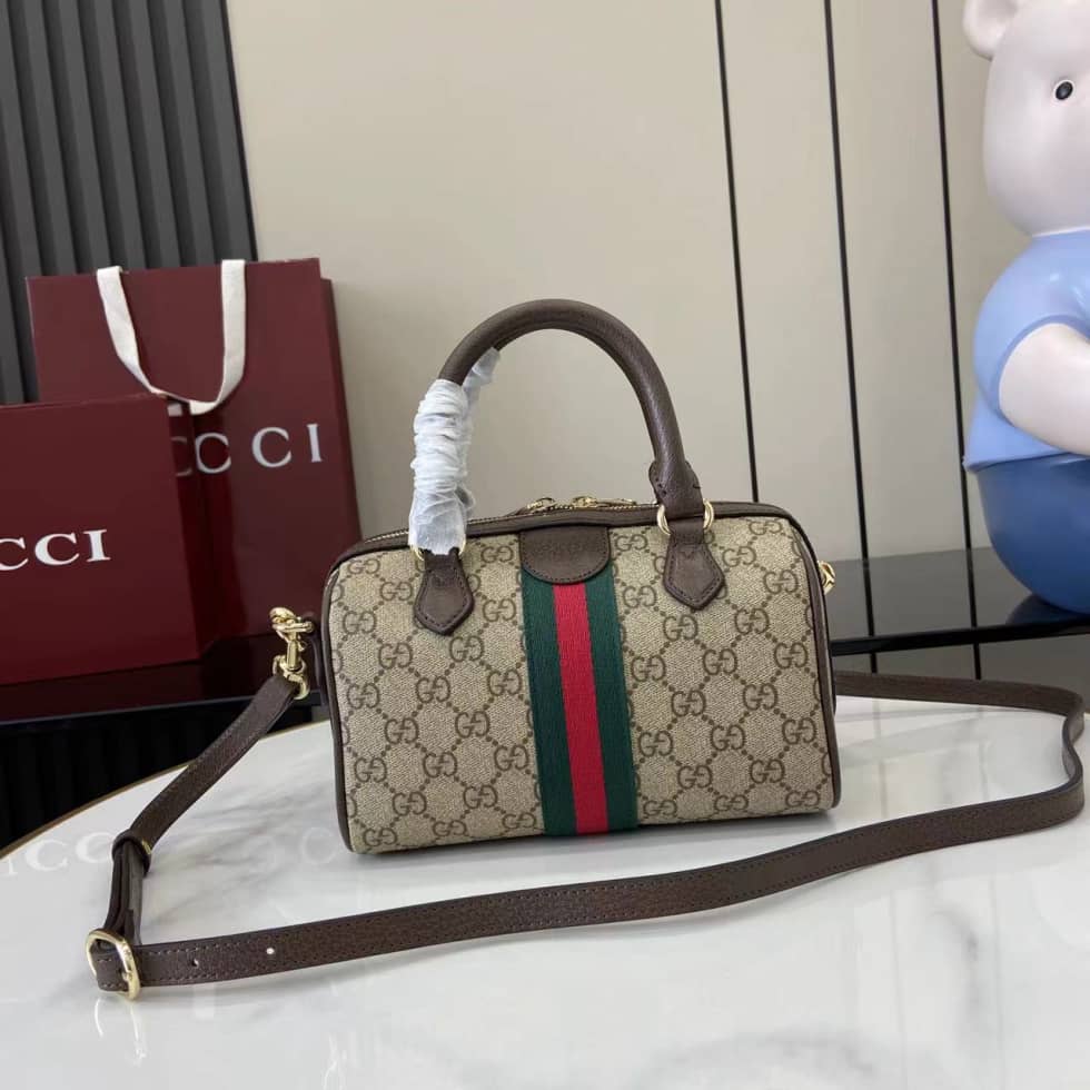 Gucci Ophidia Canvas Small Brown Boston Bag_1_160768 Gucci Ophidia Canvas Small Brown Boston Bag