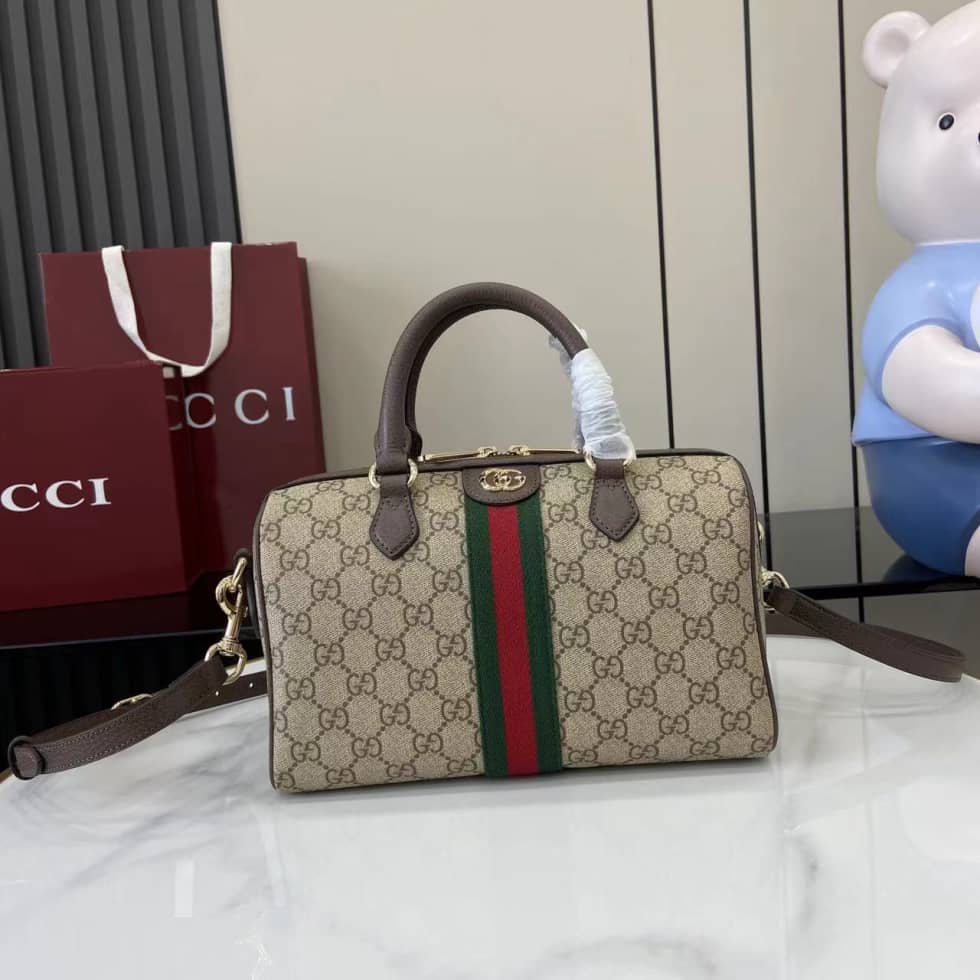 Gucci Ophidia Canvas Medium Brown Boston Bag_10_160788 Gucci Ophidia Canvas Medium Brown Boston Bag