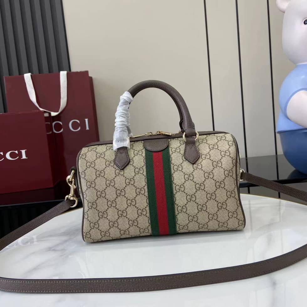 Gucci Ophidia Canvas Medium Brown Boston Bag_1_160788 Gucci Ophidia Canvas Medium Brown Boston Bag