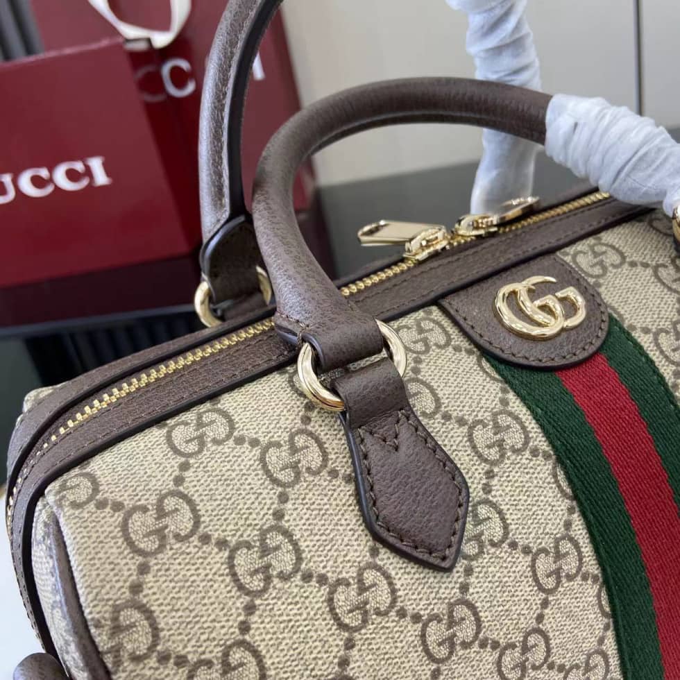 Gucci Ophidia Canvas Medium Brown Boston Bag_3_160788 Gucci Ophidia Canvas Medium Brown Boston Bag