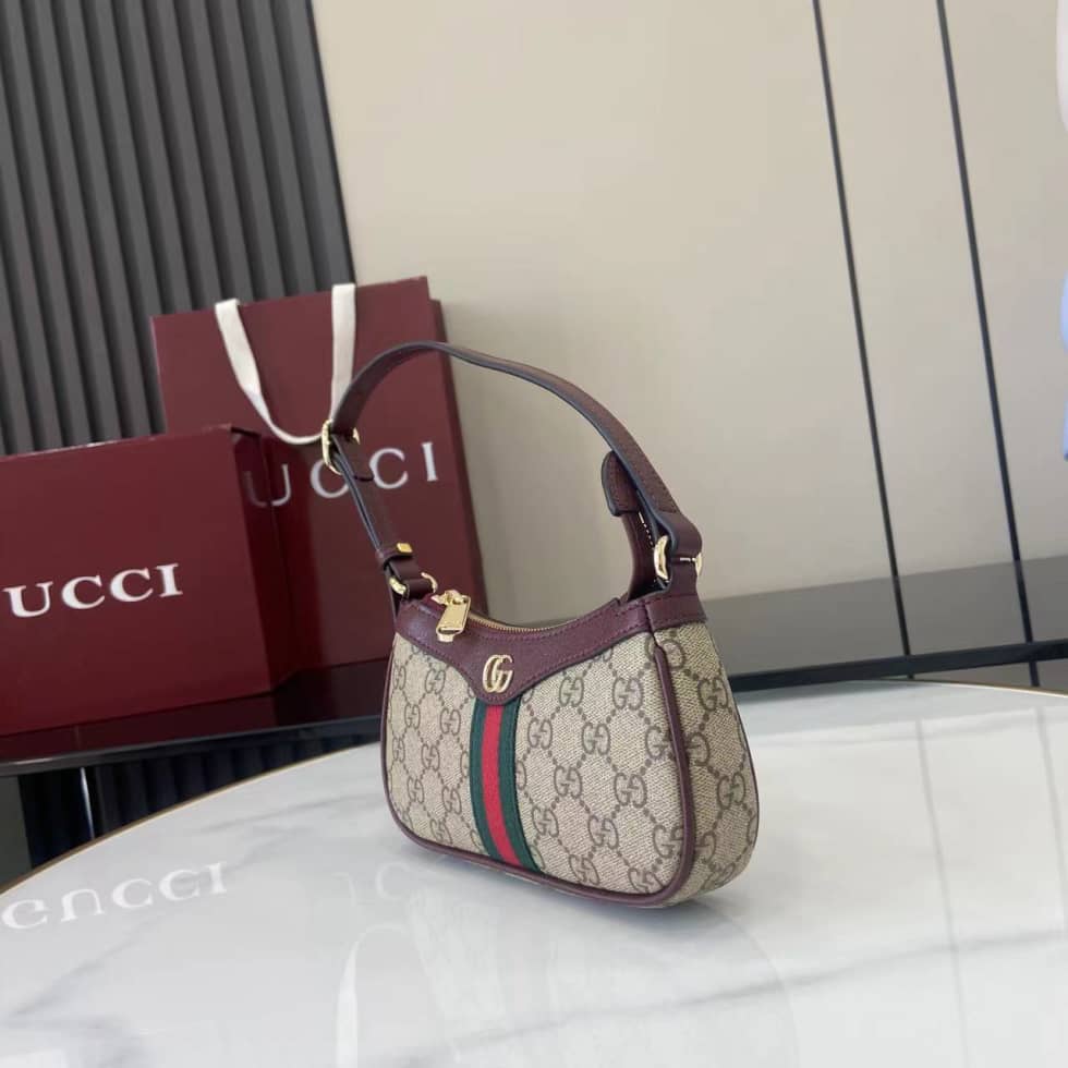 Gucci Ophidia Canvas Mini Red Brown Shoulder Bag_2_160798 Gucci Ophidia Canvas Mini Red Brown Shoulder Bag
