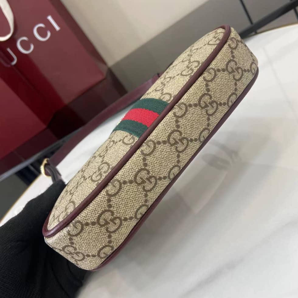 Gucci Ophidia Canvas Mini Red Brown Shoulder Bag_3_160798 Gucci Ophidia Canvas Mini Red Brown Shoulder Bag