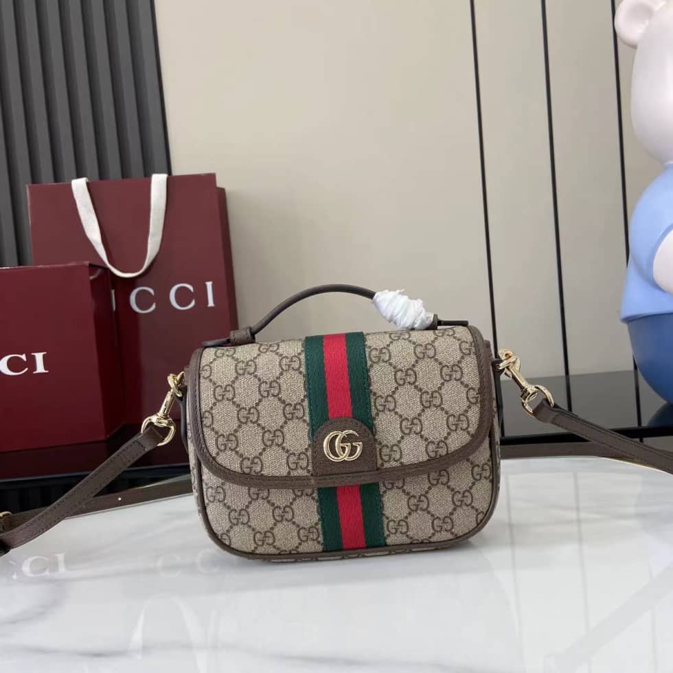 Gucci Ophidia Canvas Small Brown Top Handle Bag_10_160888 Gucci Ophidia Canvas Small Brown Top Handle Bag