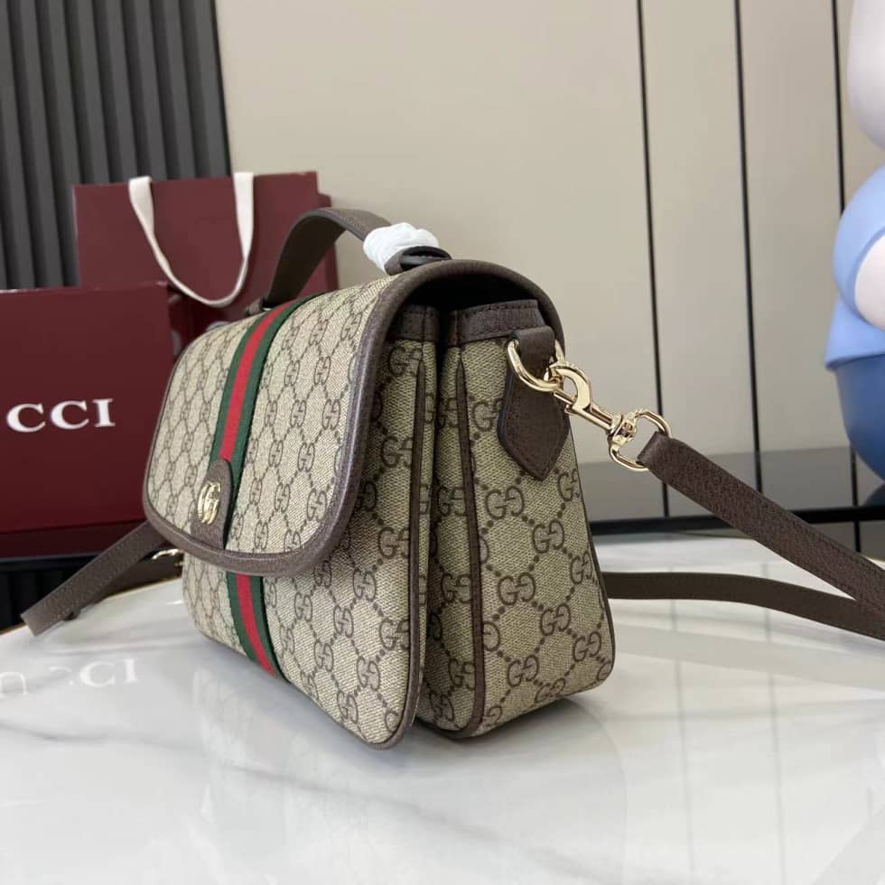 Gucci Ophidia Medium Brown Top Handle Bag_2_160908 Gucci Ophidia Medium Brown Top Handle Bag