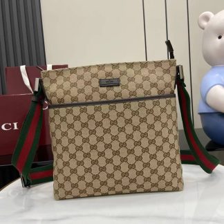 Gucci Mens GG Canvas Beige Messenger Bag 189751
