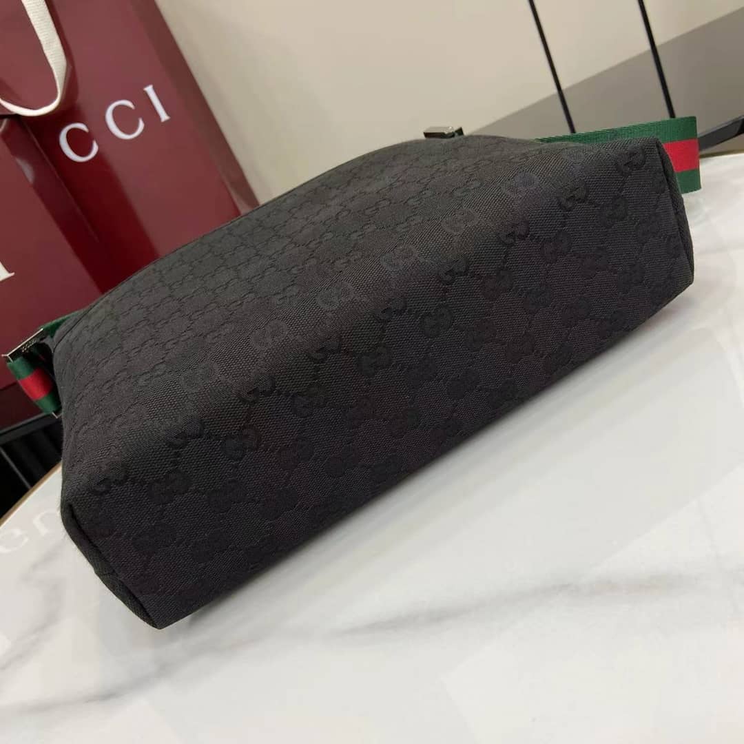 Gucci Mens GG Canvas Black Messenger Bag 189751_3_160968 Gucci Mens GG Canvas Black Messenger Bag 189751