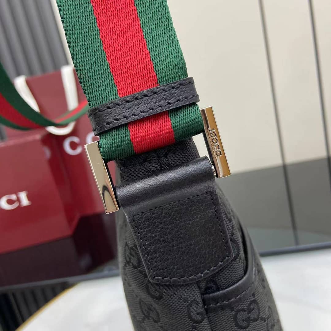 Gucci Mens GG Canvas Black Messenger Bag 189751_4_160968 Gucci Mens GG Canvas Black Messenger Bag 189751