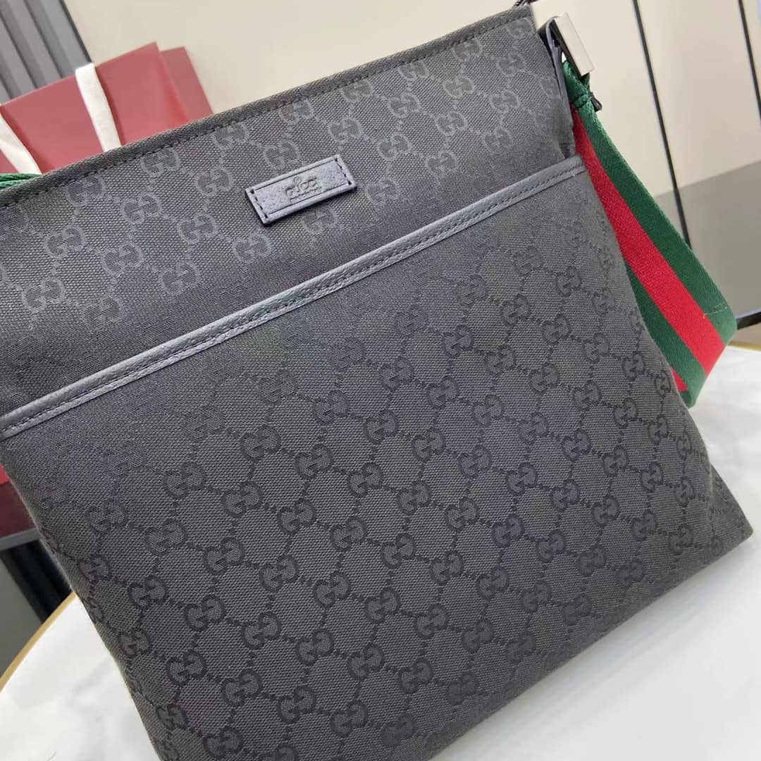 Gucci Mens GG Canvas Black Messenger Bag 189751_5_160968 Gucci Mens GG Canvas Black Messenger Bag 189751