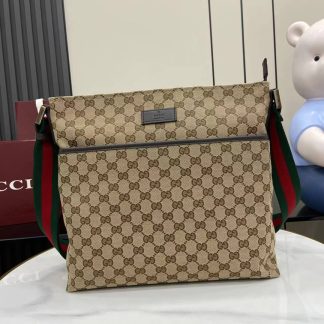 Gucci Mens GG Medium Beige Messenger Bag 189751