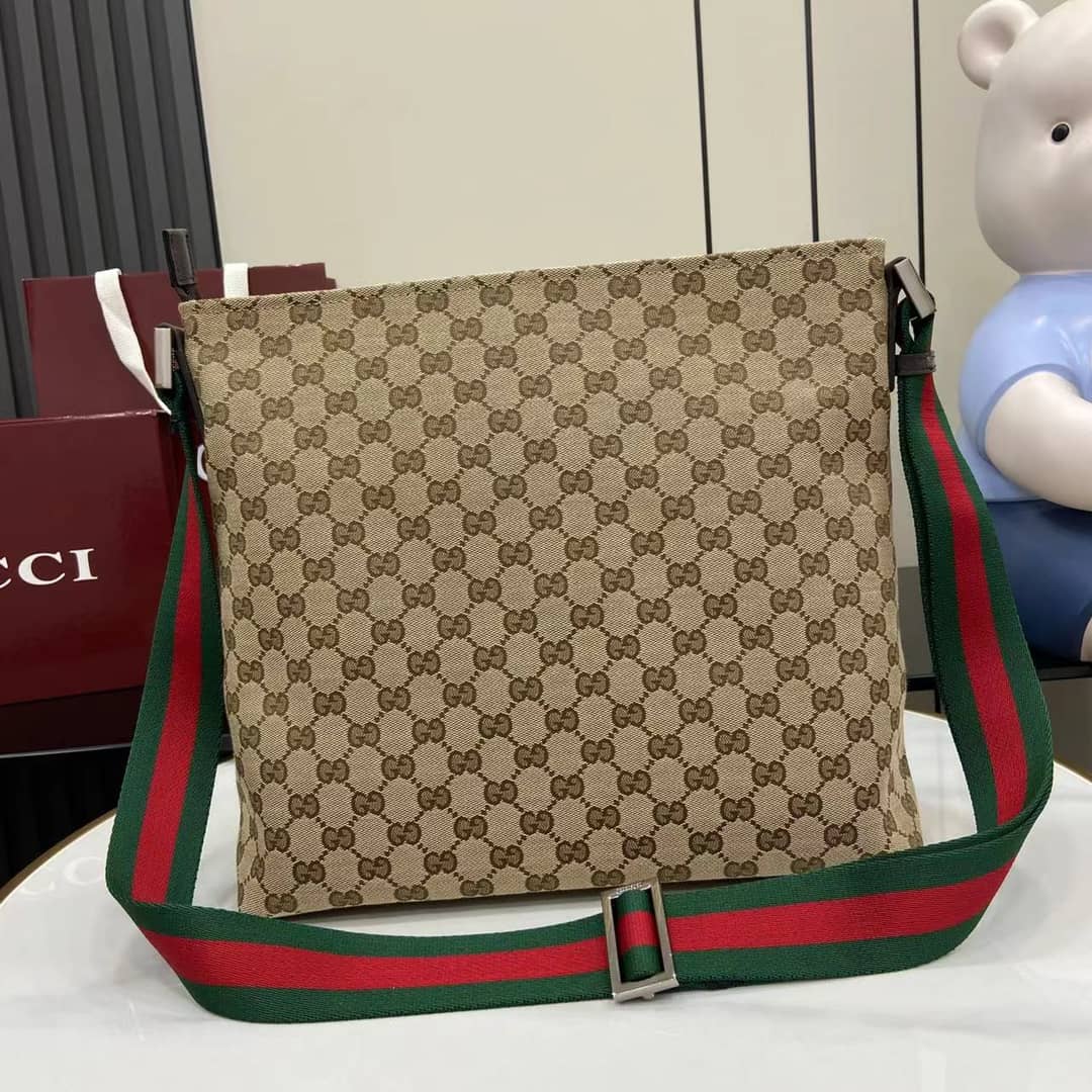 Gucci Mens GG Medium Beige Messenger Bag 189751_1_160978 Gucci Mens GG Medium Beige Messenger Bag 189751