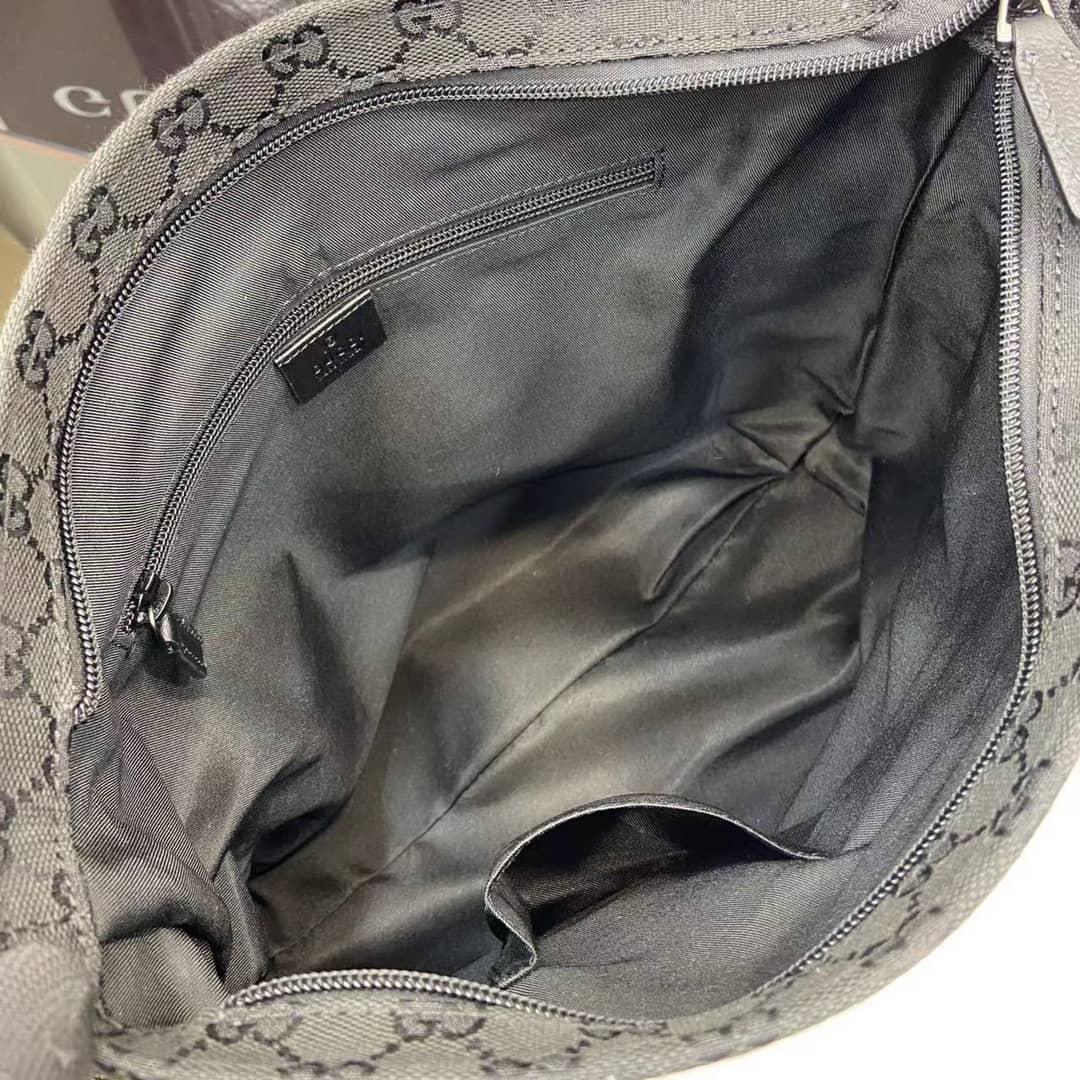 Gucci Mens GG Medium Black Messenger Bag 189751_7_160988 Gucci Mens GG Medium Black Messenger Bag 189751
