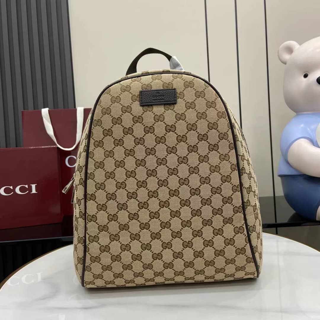 Gucci GG Canvas Medium Beige Backpack 449906_10_160998 Gucci GG Canvas Medium Beige Backpack 449906