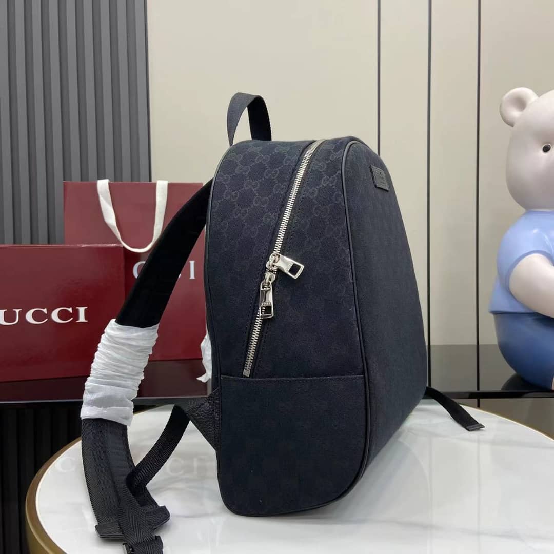 Gucci GG Canvas Medium Black Backpack 449906_2_161008 Gucci GG Canvas Medium Black Backpack 449906