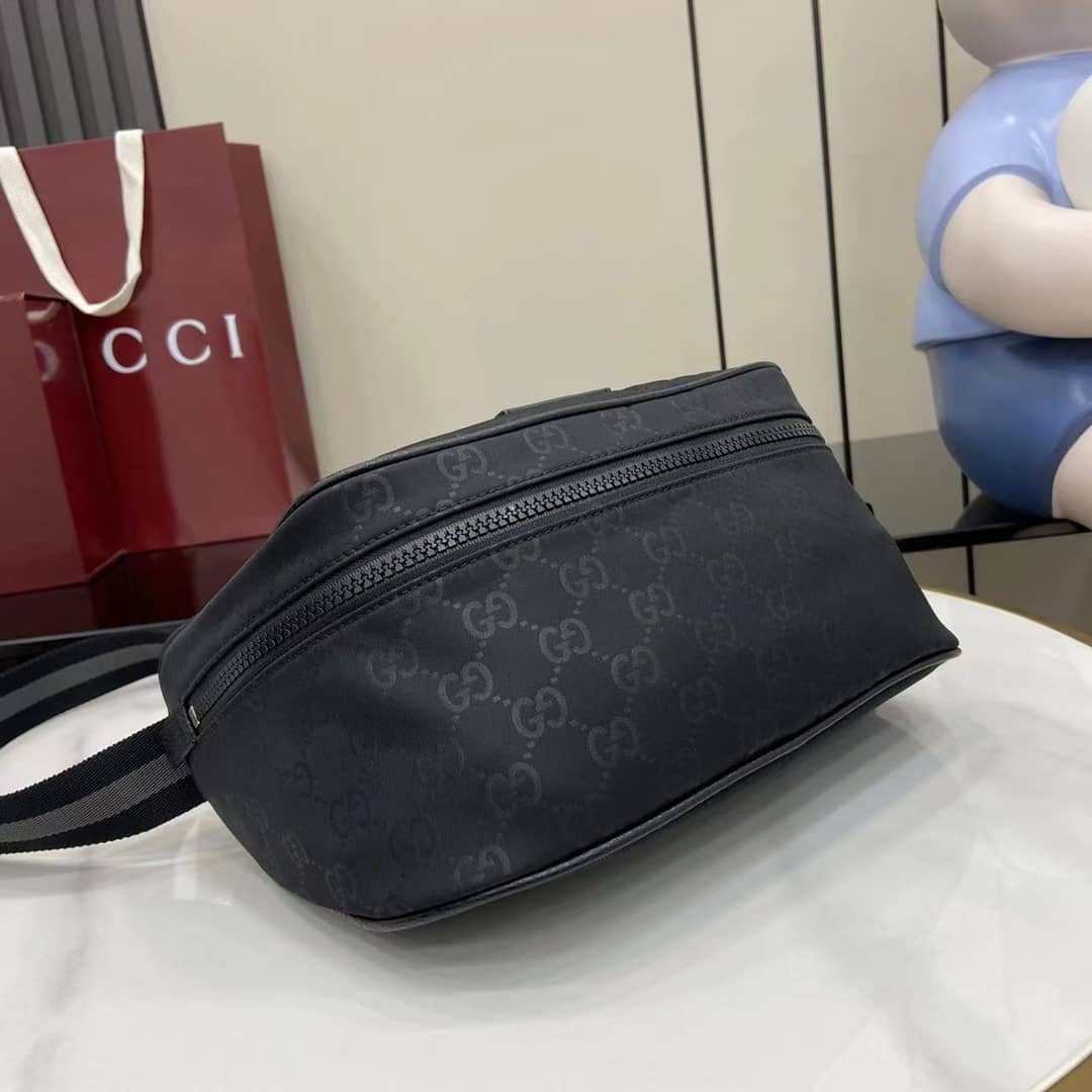 Gucci Mens GG Small Black Shoulder Bag 449182_6_161018 Gucci Mens GG Small Black Shoulder Bag 449182