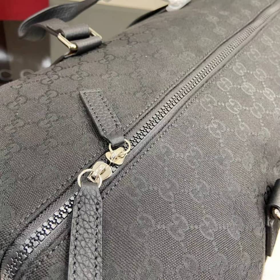 Gucci Mens GG Large Black Duffle Bag 449180_5_161038 Gucci Mens GG Large Black Duffle Bag 449180