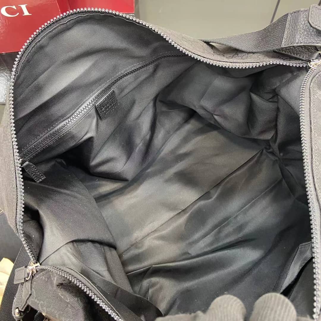 Gucci Mens GG Large Black Duffle Bag 449180_7_161038 Gucci Mens GG Large Black Duffle Bag 449180