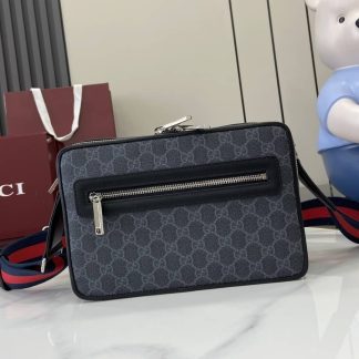 Gucci Mens GG Medium Black Crossbody Bag 822072