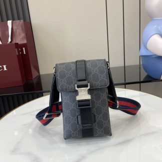 Gucci Mens GG Mini Black Phone Crossbody Bag