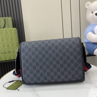 Gucci Mens Supreme Medium Black Crossbody Bag