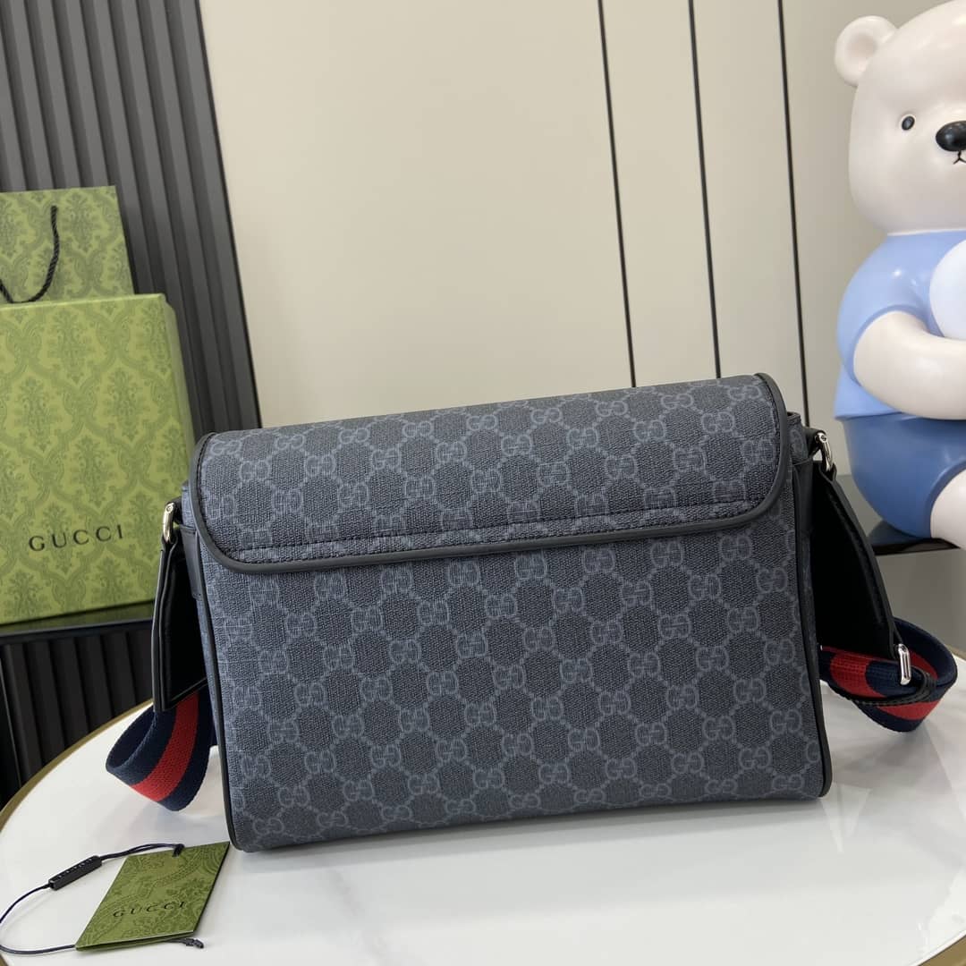 Gucci Mens Supreme Medium Black Crossbody Bag_2_161178 Gucci Mens Supreme Medium Black Crossbody Bag