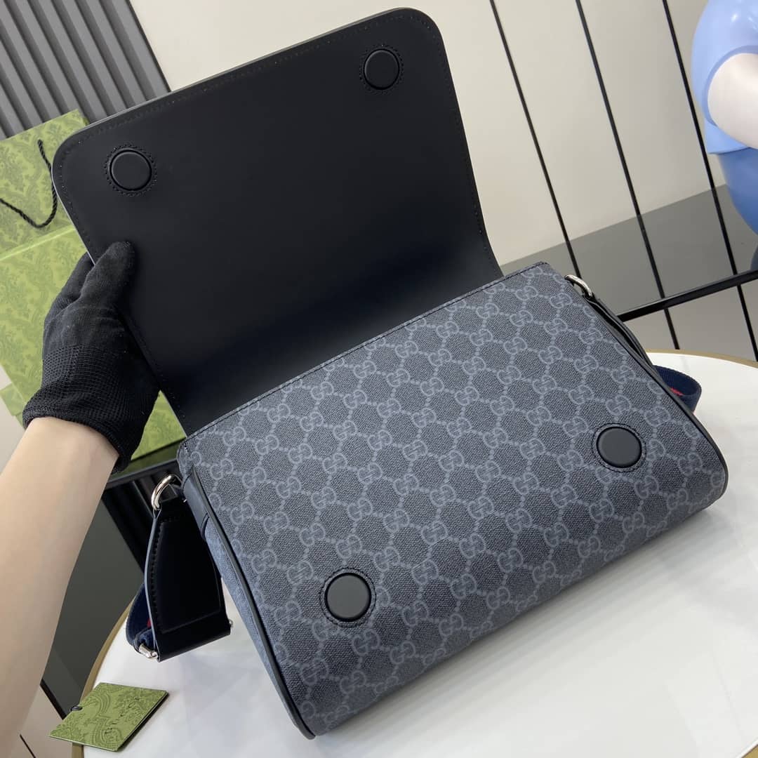 Gucci Mens Supreme Medium Black Crossbody Bag_6_161178 Gucci Mens Supreme Medium Black Crossbody Bag