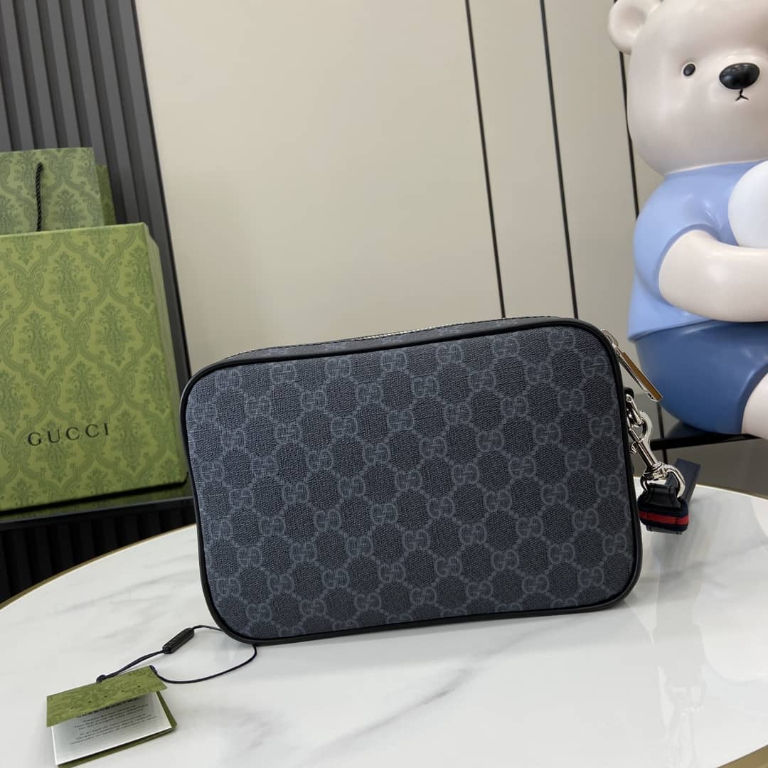 Gucci Mens Supreme Small Black Pouch 792096_1_161218 Gucci Mens Supreme Small Black Pouch 792096