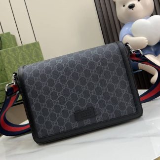 Gucci Mens Supreme Small Black Messenger Bag