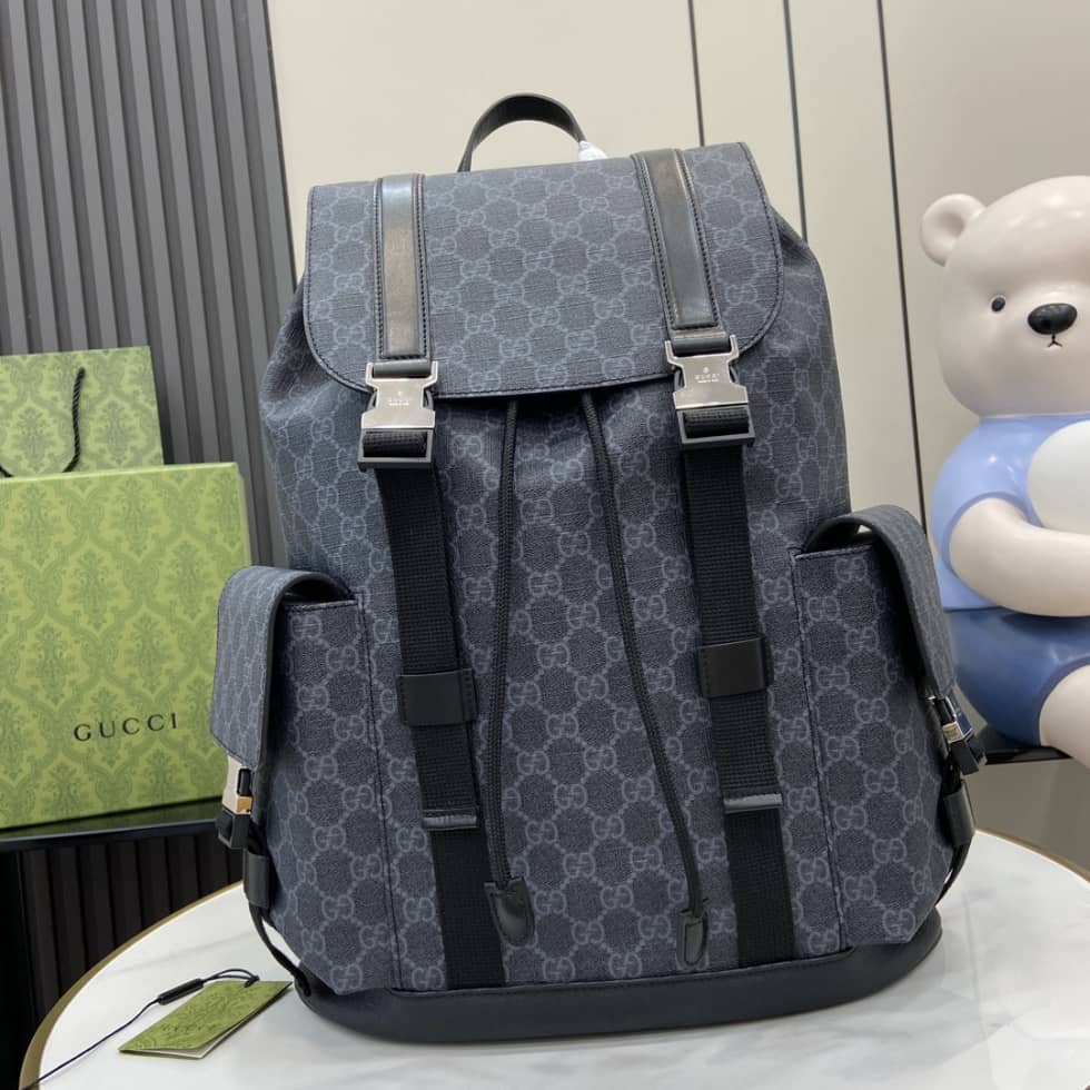 Gucci Mens Supreme Large Black Backpack 792080_10_161308 Gucci Mens Supreme Large Black Backpack 792080