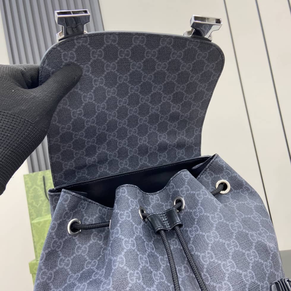 Gucci Mens Supreme Large Black Backpack 792080_4_161308 Gucci Mens Supreme Large Black Backpack 792080