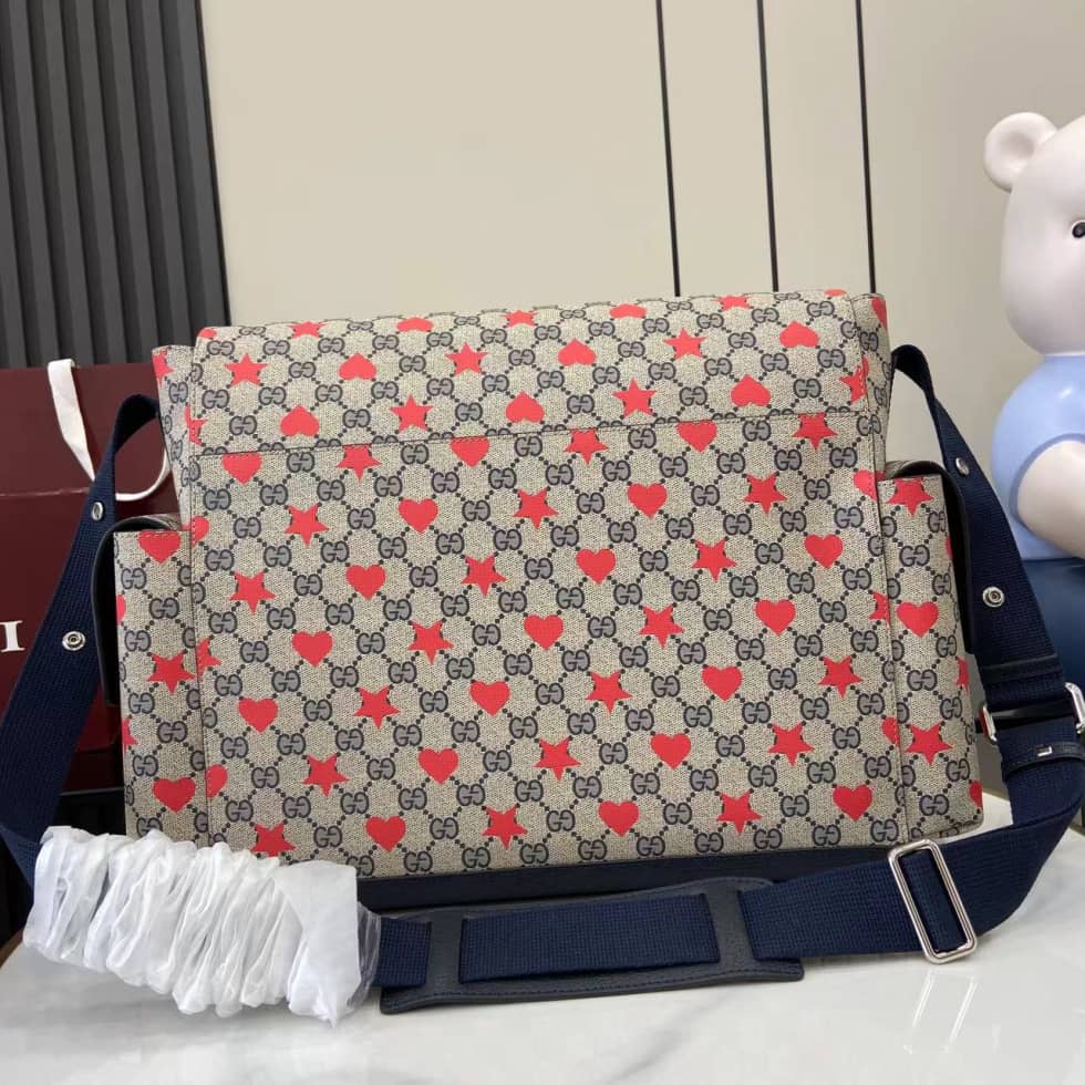 Gucci GG Star Heart Large Beige Changing Bag_1_161358 Gucci GG Star Heart Large Beige Changing Bag