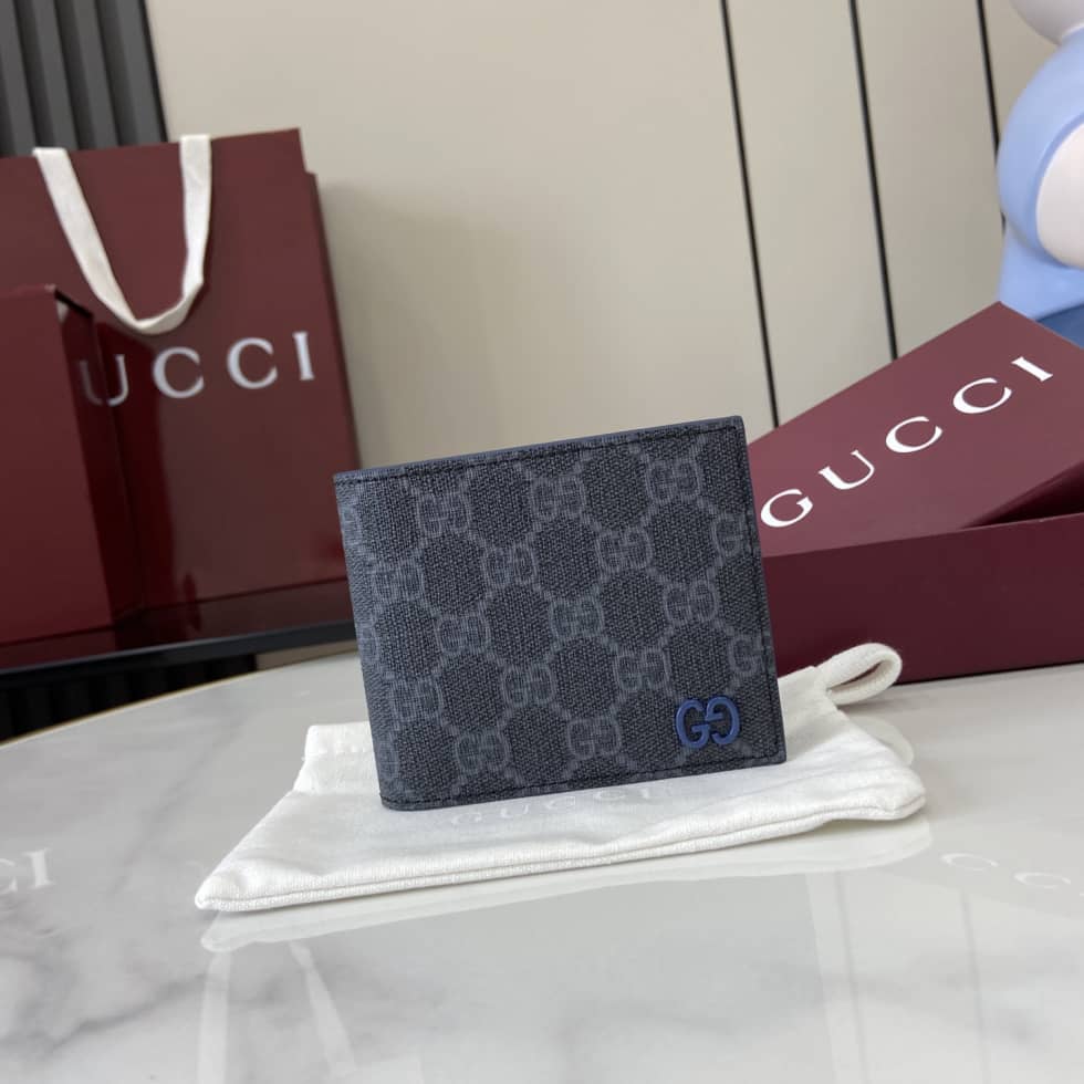 Gucci Mens Supreme Black Bi-Fold Wallet 768243_10_161378 Gucci Mens Supreme Black Bi-Fold Wallet 768243