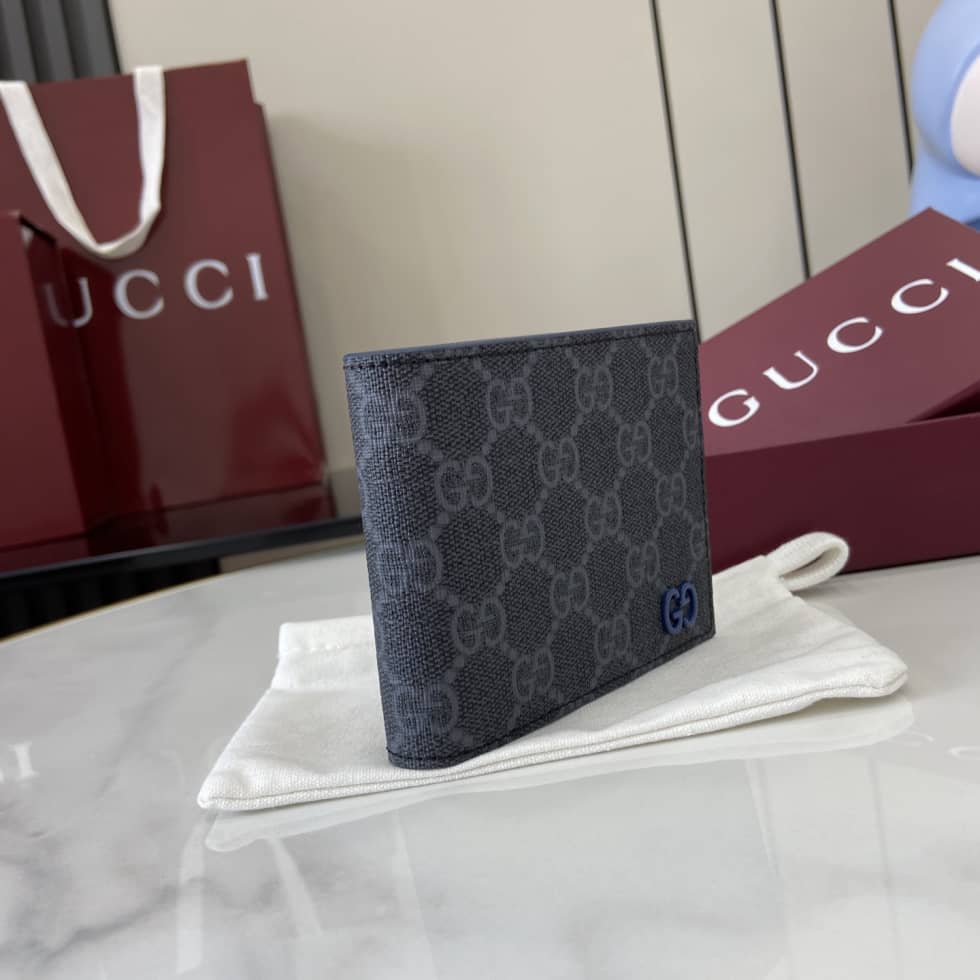 Gucci Mens Supreme Black Bi-Fold Wallet 768243_1_161378 Gucci Mens Supreme Black Bi-Fold Wallet 768243