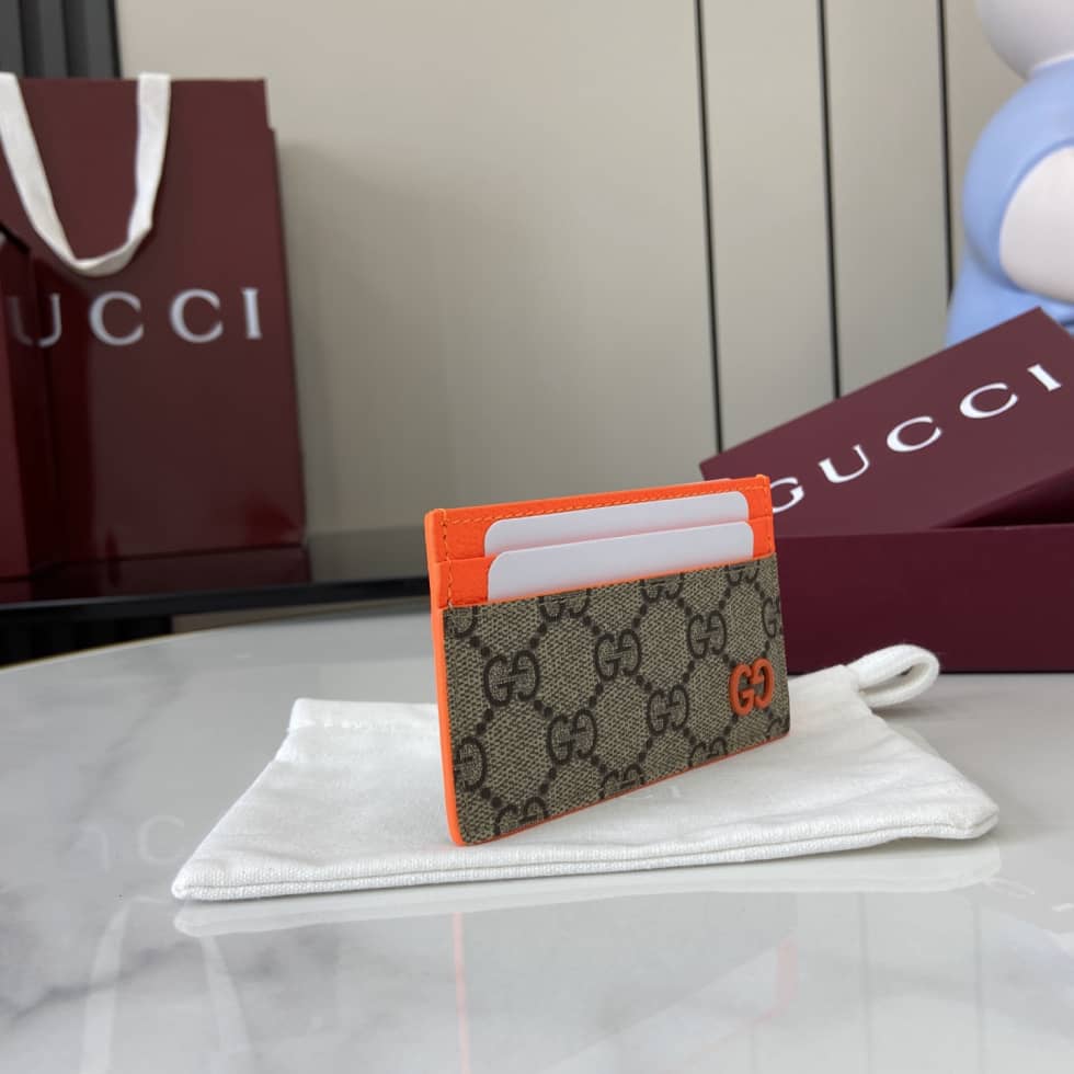 Gucci Mens Supreme Beige Orange Card Case 768248_1_161408 Gucci Mens Supreme Beige Orange Card Case 768248