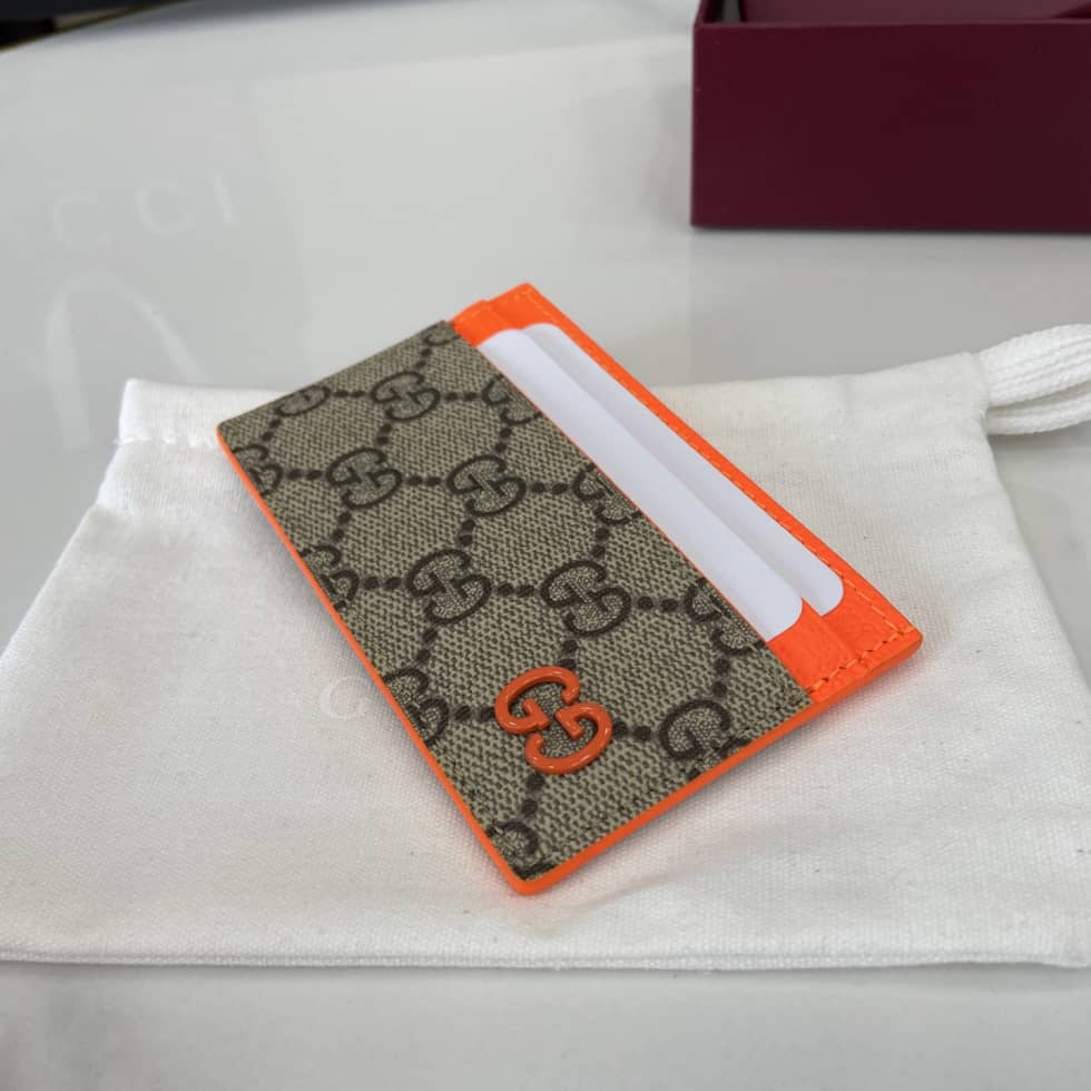Gucci Mens Supreme Beige Orange Card Case 768248_7_161408 Gucci Mens Supreme Beige Orange Card Case 768248