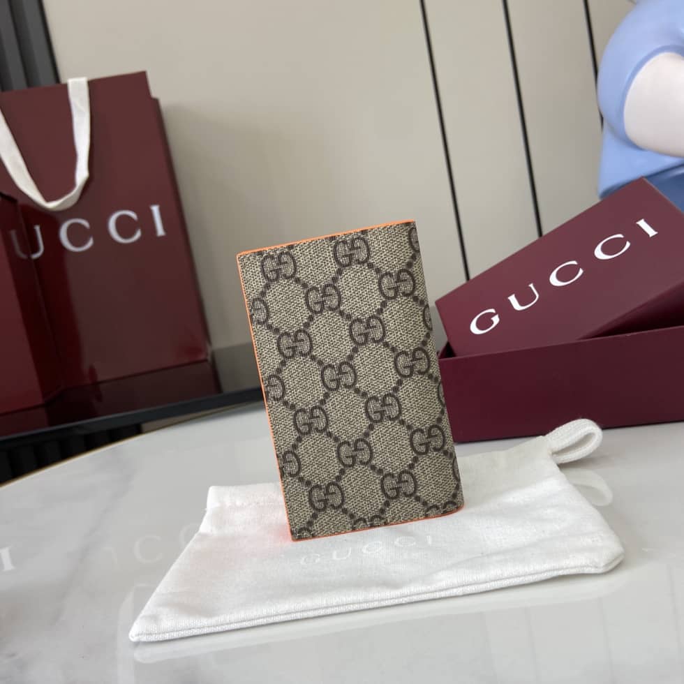 Gucci Mens Supreme Beige Orange Long Card Case_1_161418 Gucci Mens Supreme Beige Orange Long Card Case