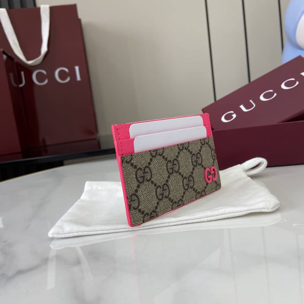 Gucci Mens Supreme Beige Pink Card Case 768248_1_161438 Gucci Mens Supreme Beige Pink Card Case 768248