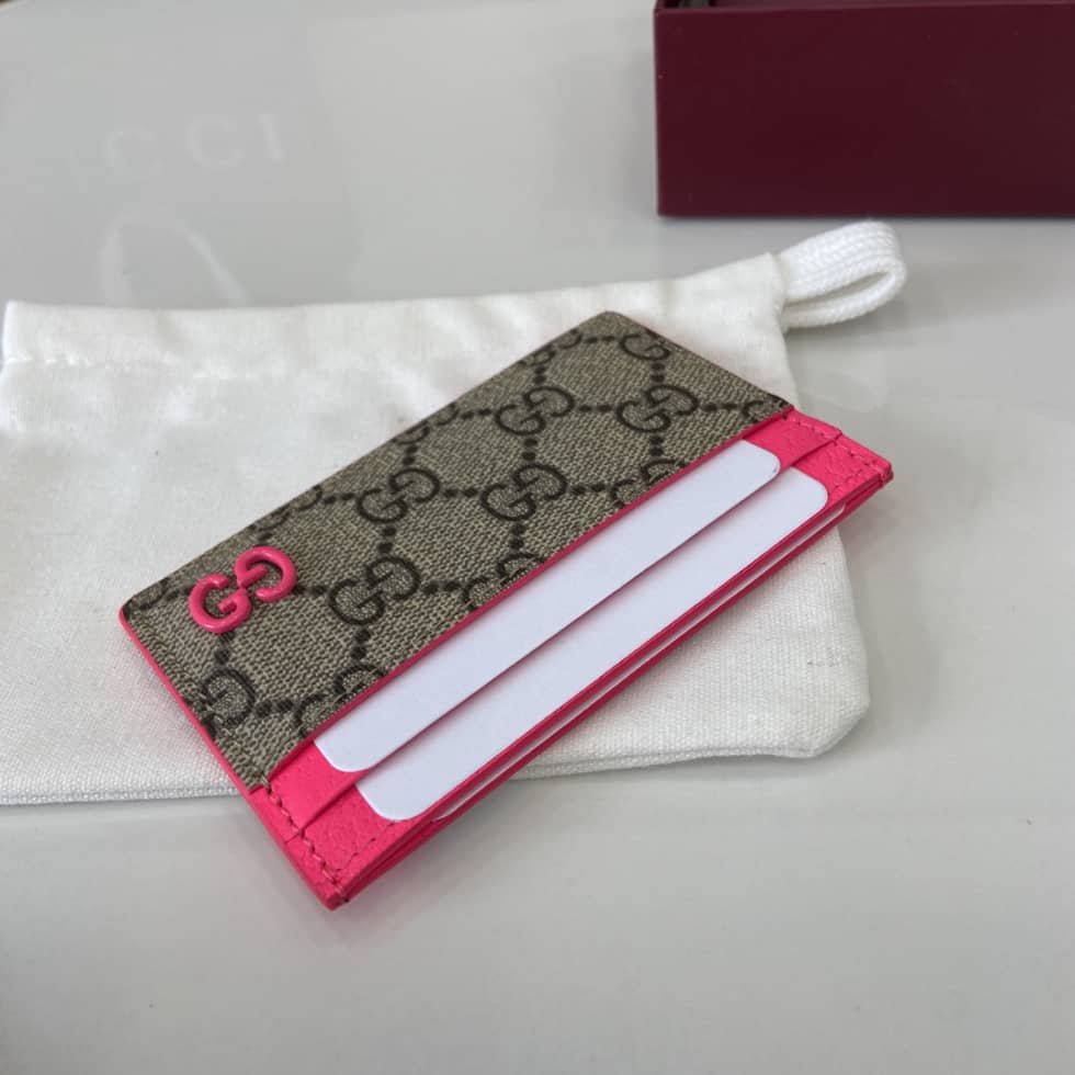 Gucci Mens Supreme Beige Pink Card Case 768248_7_161438 Gucci Mens Supreme Beige Pink Card Case 768248