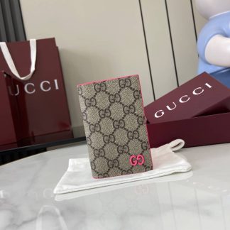 Gucci Mens Supreme Beige Pink Long Card Case
