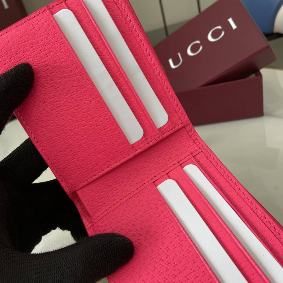Gucci Bifold GG Supreme Small Brown Pink Wallet_8_161458 Gucci Bifold GG Supreme Small Brown Pink Wallet