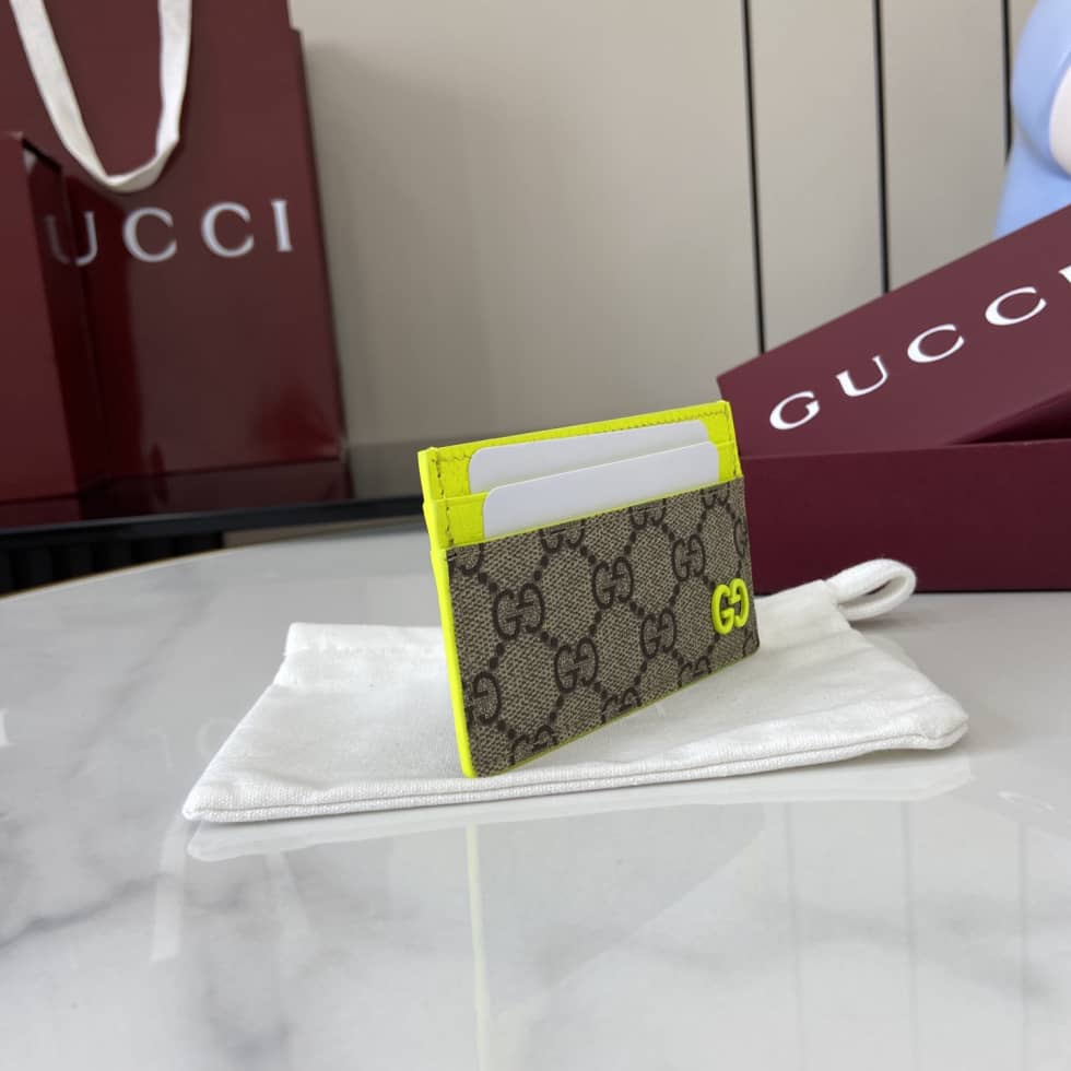 Gucci Supreme Small Brown Green Card Holder_1_161478 Gucci Supreme Small Brown Green Card Holder