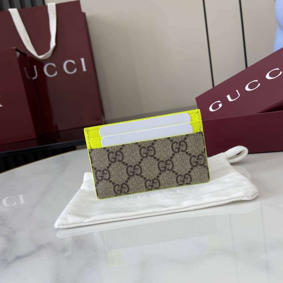 Gucci Supreme Small Brown Green Card Holder_2_161478 Gucci Supreme Small Brown Green Card Holder