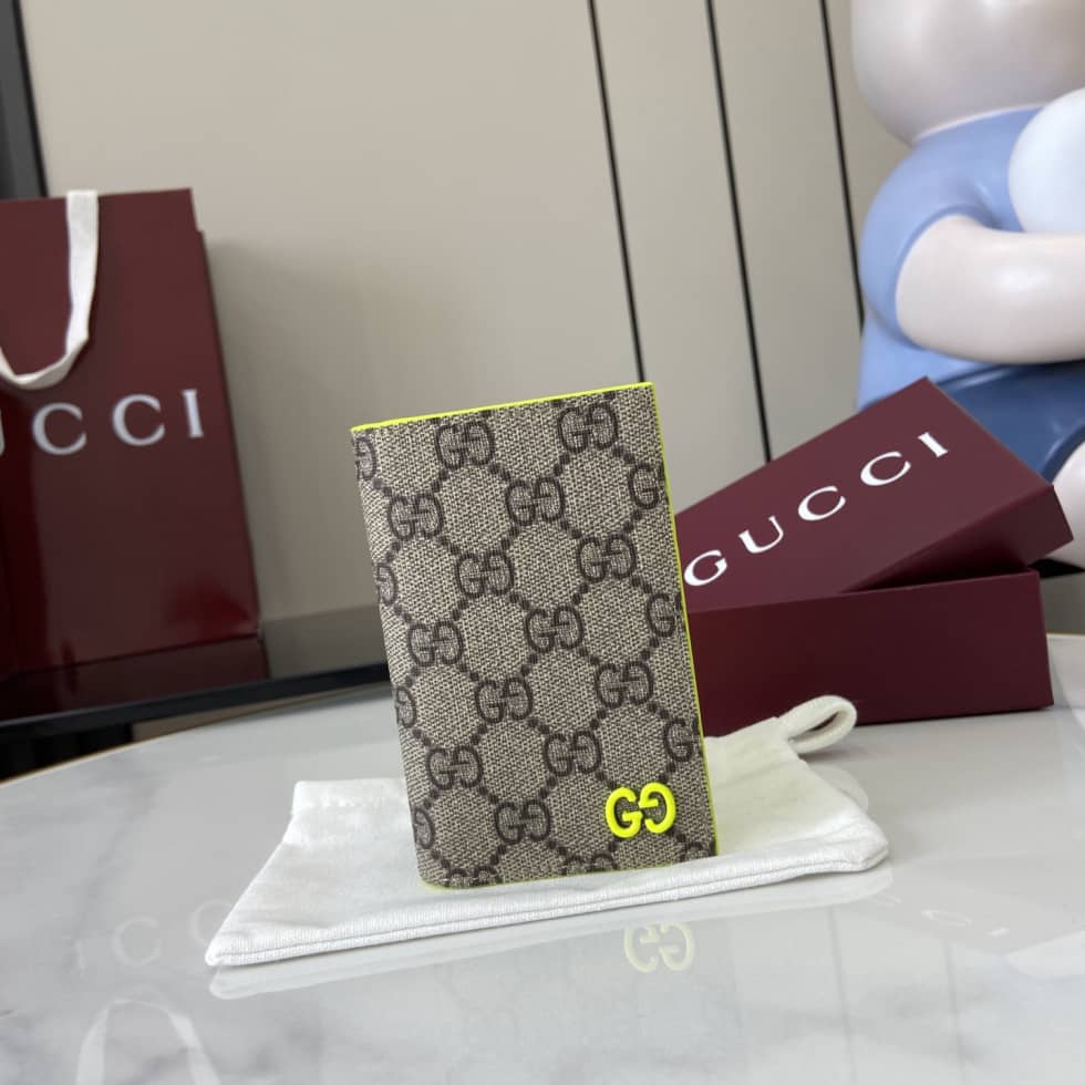 Gucci GG Supreme Small Brown Green Card Case_10_161488 Gucci GG Supreme Small Brown Green Card Case