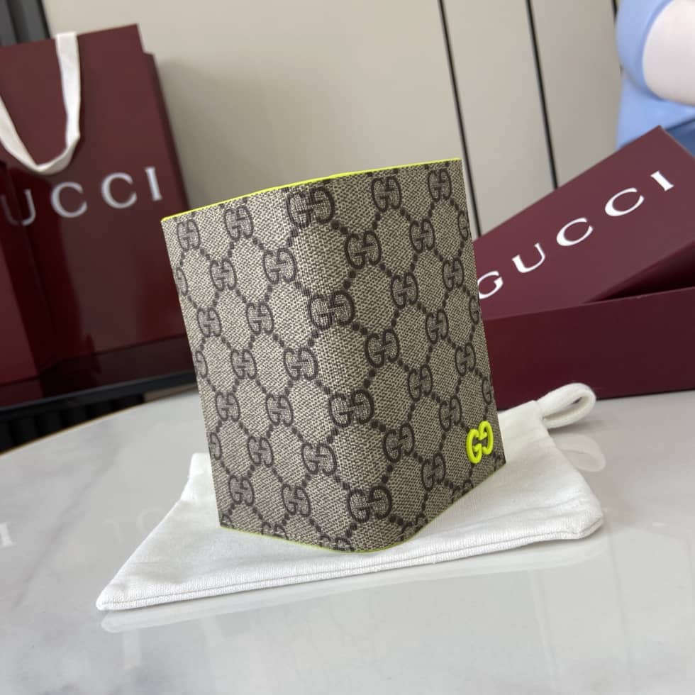 Gucci GG Supreme Small Brown Green Card Case_2_161488 Gucci GG Supreme Small Brown Green Card Case