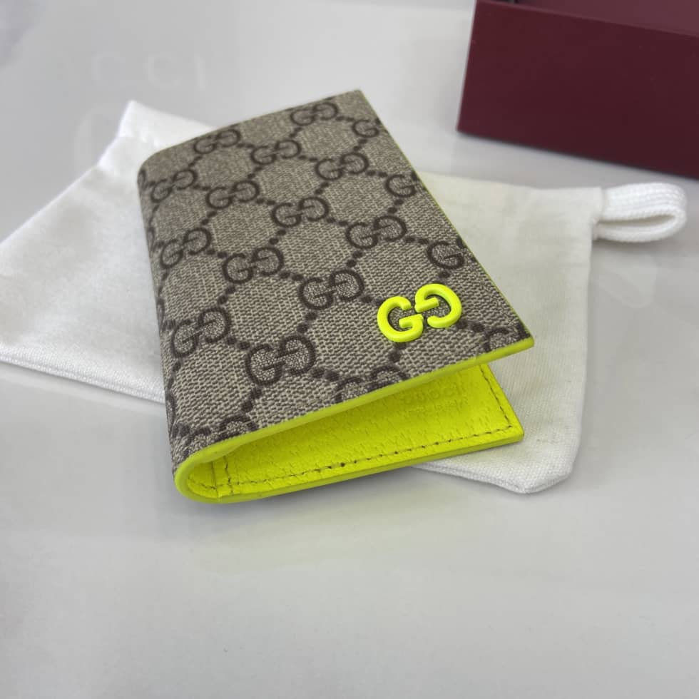 Gucci GG Supreme Small Brown Green Card Case_3_161488 Gucci GG Supreme Small Brown Green Card Case