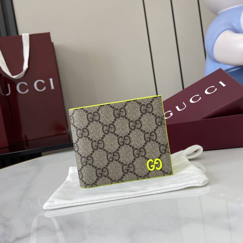 Gucci GG Supreme Small Brown Green Wallet 768243_9_161498 Gucci GG Supreme Small Brown Green Wallet 768243