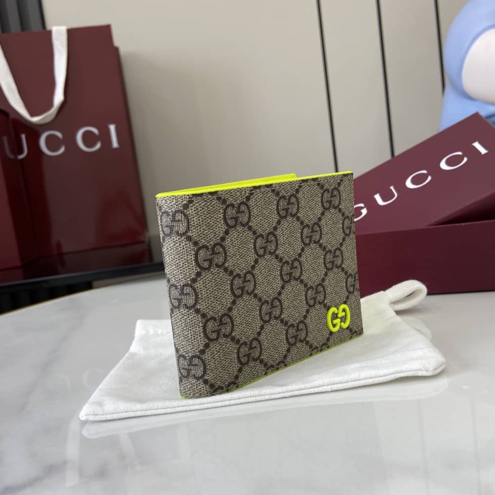 Gucci GG Supreme Small Brown Green Wallet 768243_1_161498 Gucci GG Supreme Small Brown Green Wallet 768243