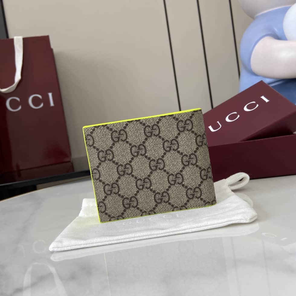 Gucci GG Supreme Small Brown Green Wallet 768243_2_161498 Gucci GG Supreme Small Brown Green Wallet 768243