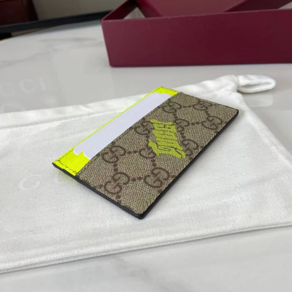 Gucci GG Small Brown Green Card Case 835322_3_161527 Gucci GG Small Brown Green Card Case 835322