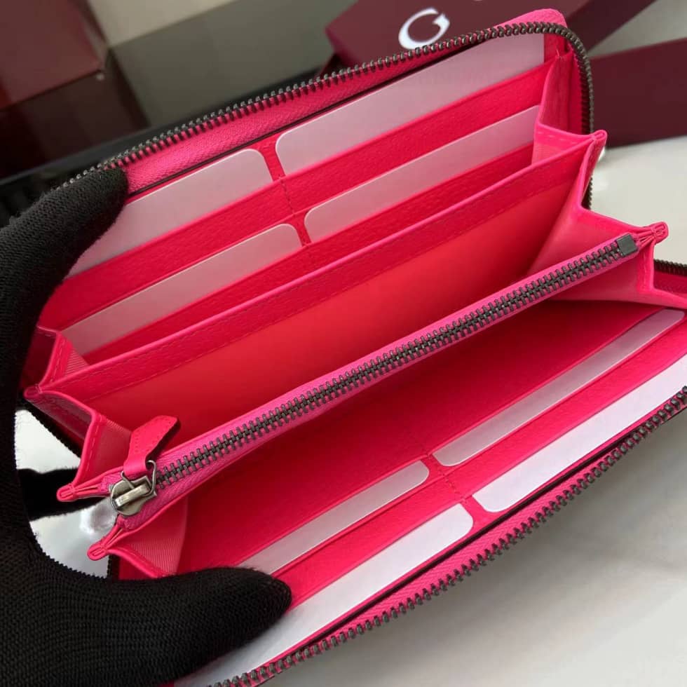 Gucci GG Brown Pink Mens Zip Wallet 835324_6_161537 Gucci GG Brown Pink Mens Zip Wallet 835324